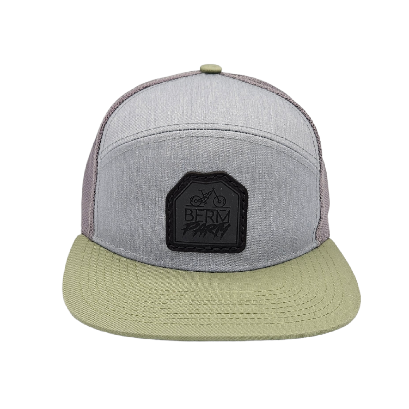 Stepup - Heather/Moss - 7 panel Trucker + Snapback