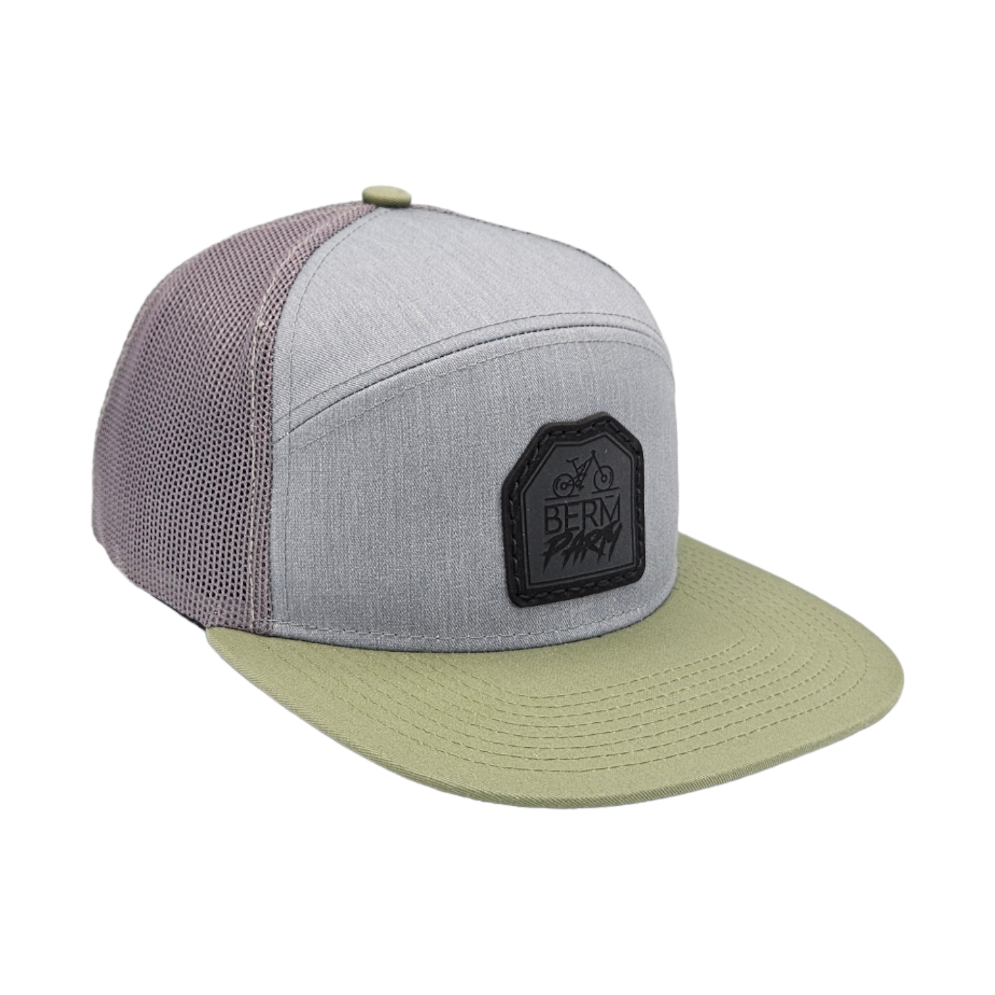 Stepup - Heather/Moss - 7 panel Trucker + Snapback
