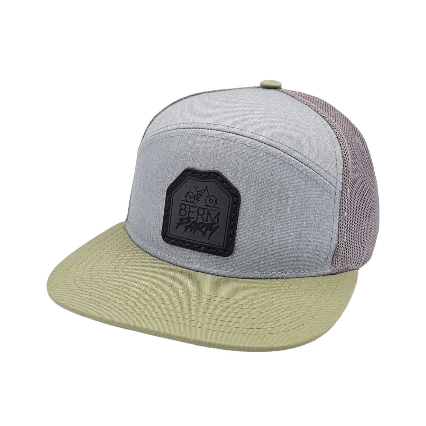 Stepup - Heather/Moss - 7 panel Trucker + Snapback