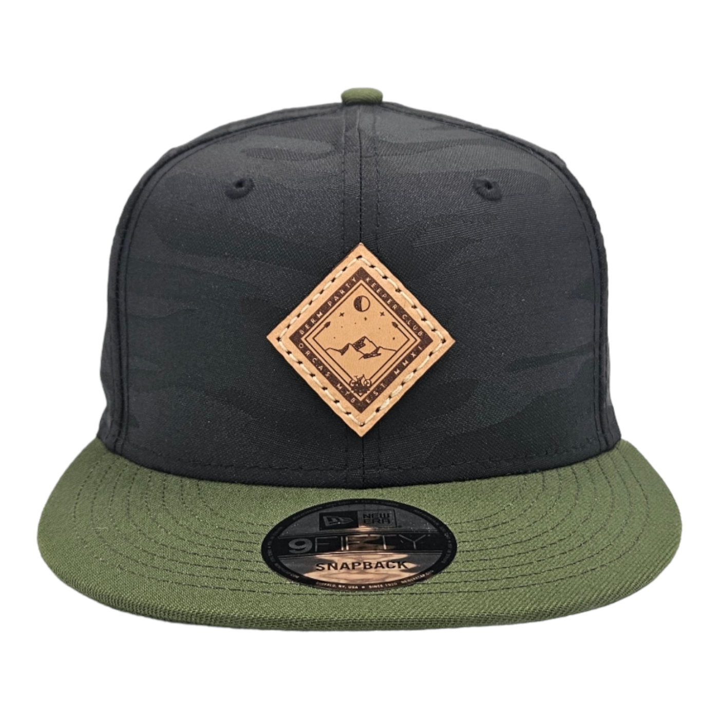 Orcas MTB - Black Camo / Olive Flatbill đ XL Hat + New Era + Snapback