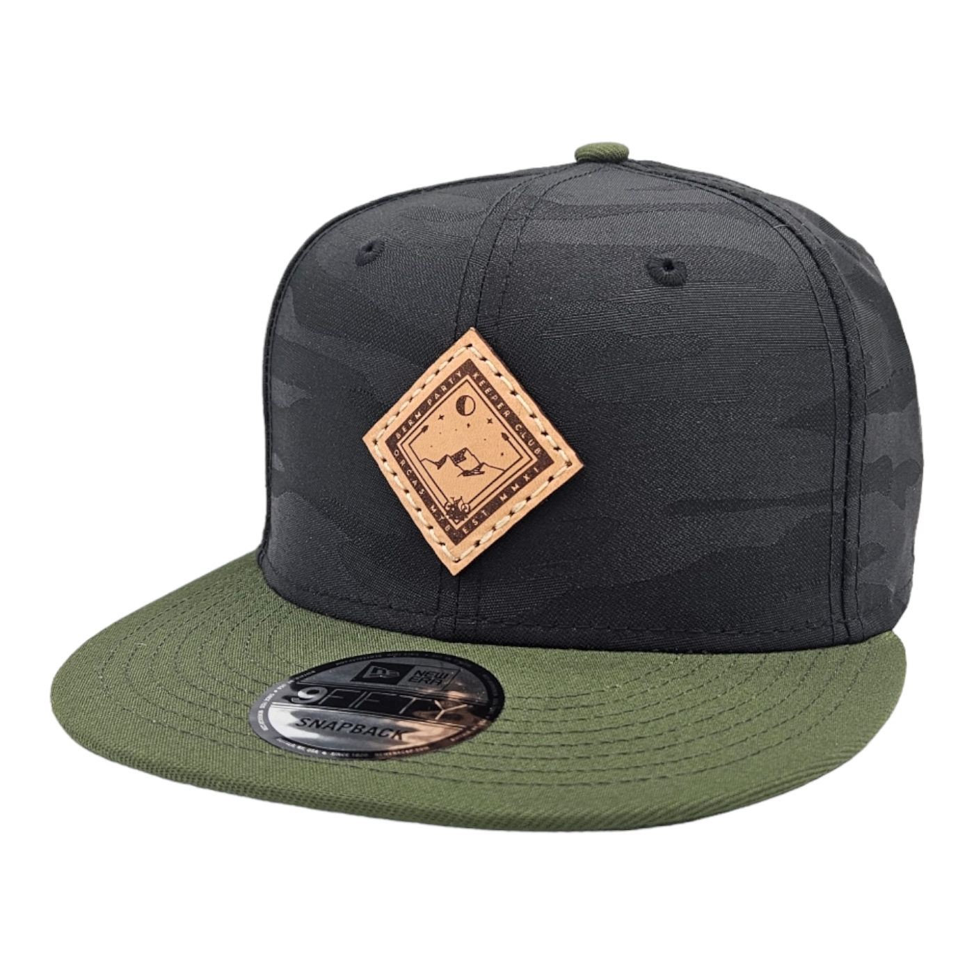 Orcas MTB - Black Camo / Olive Flatbill đ XL Hat + New Era + Snapback
