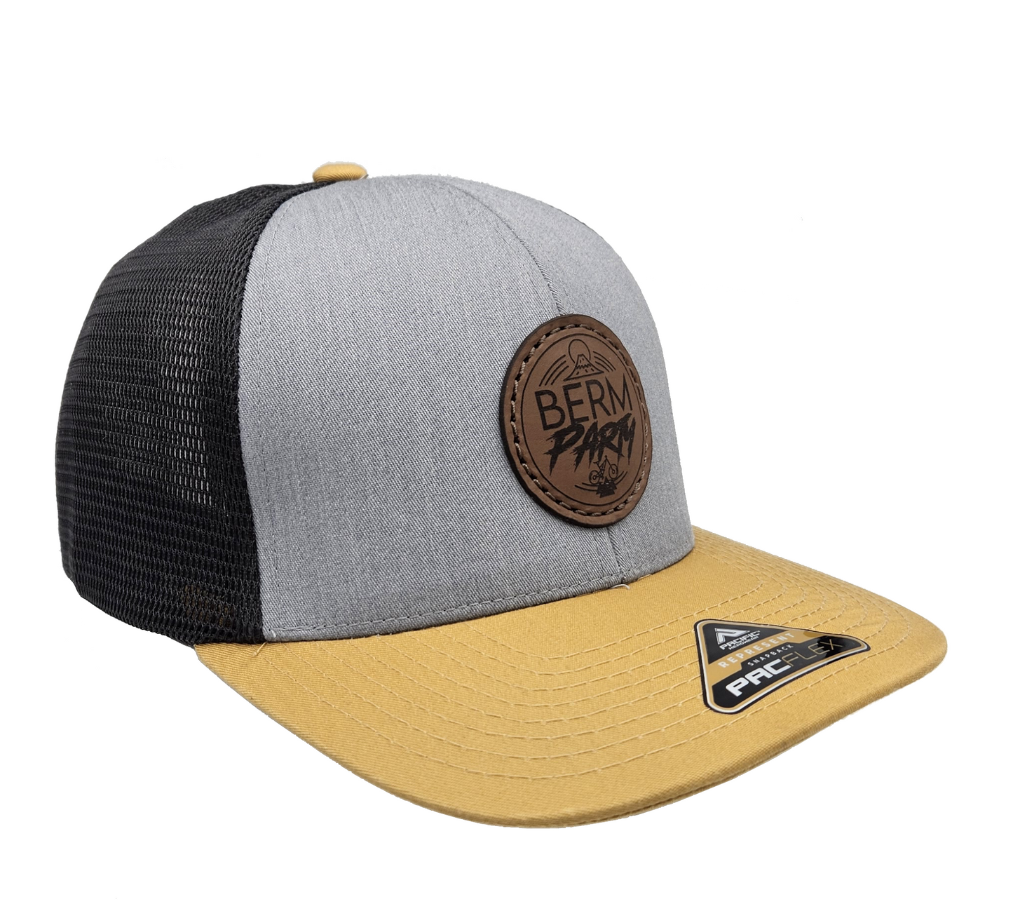Rainier FlexFit trucker hat - gold/heather/black - đ FlexFit + Snapback