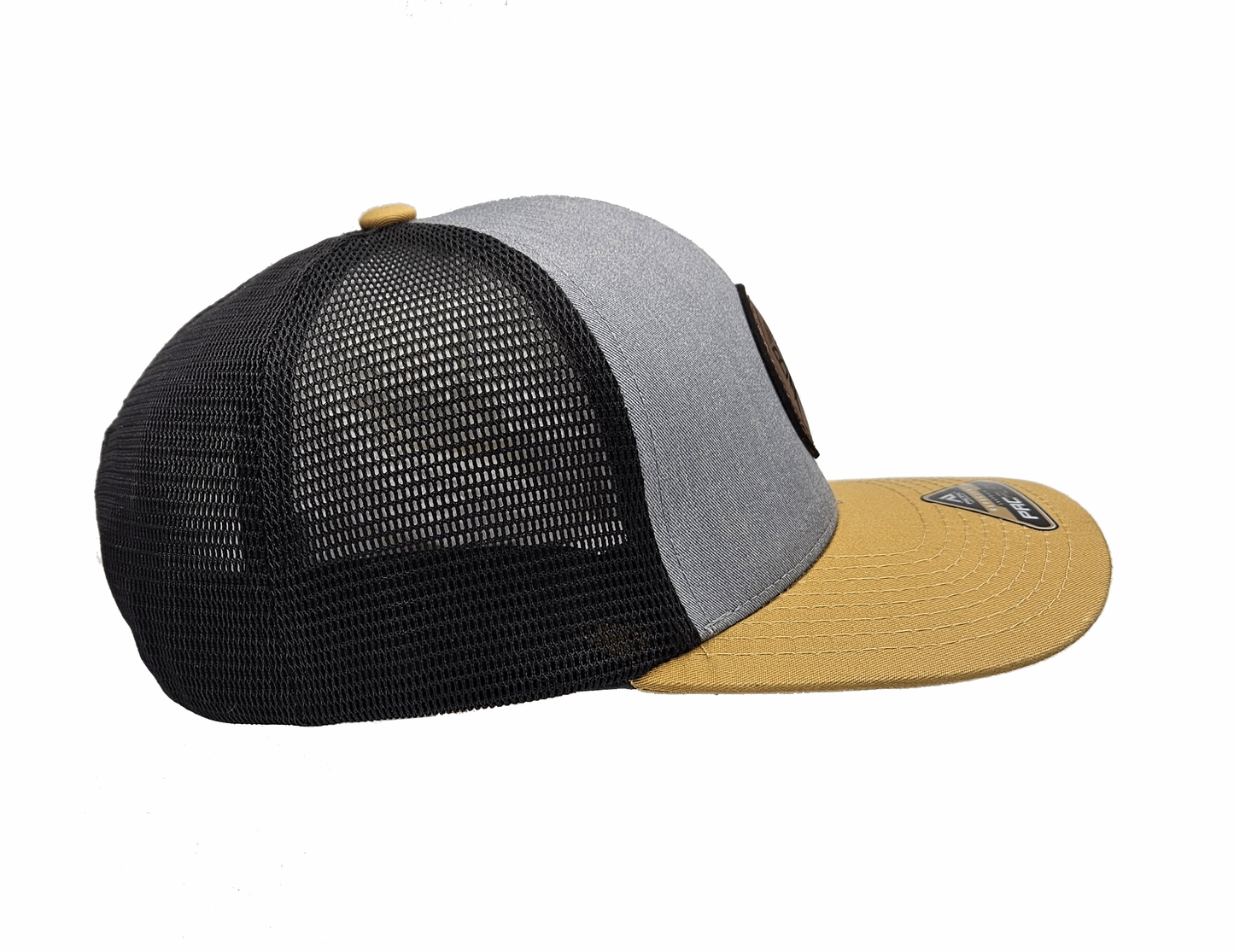 Rainier FlexFit trucker hat - gold/heather/black - đ FlexFit + Snapback