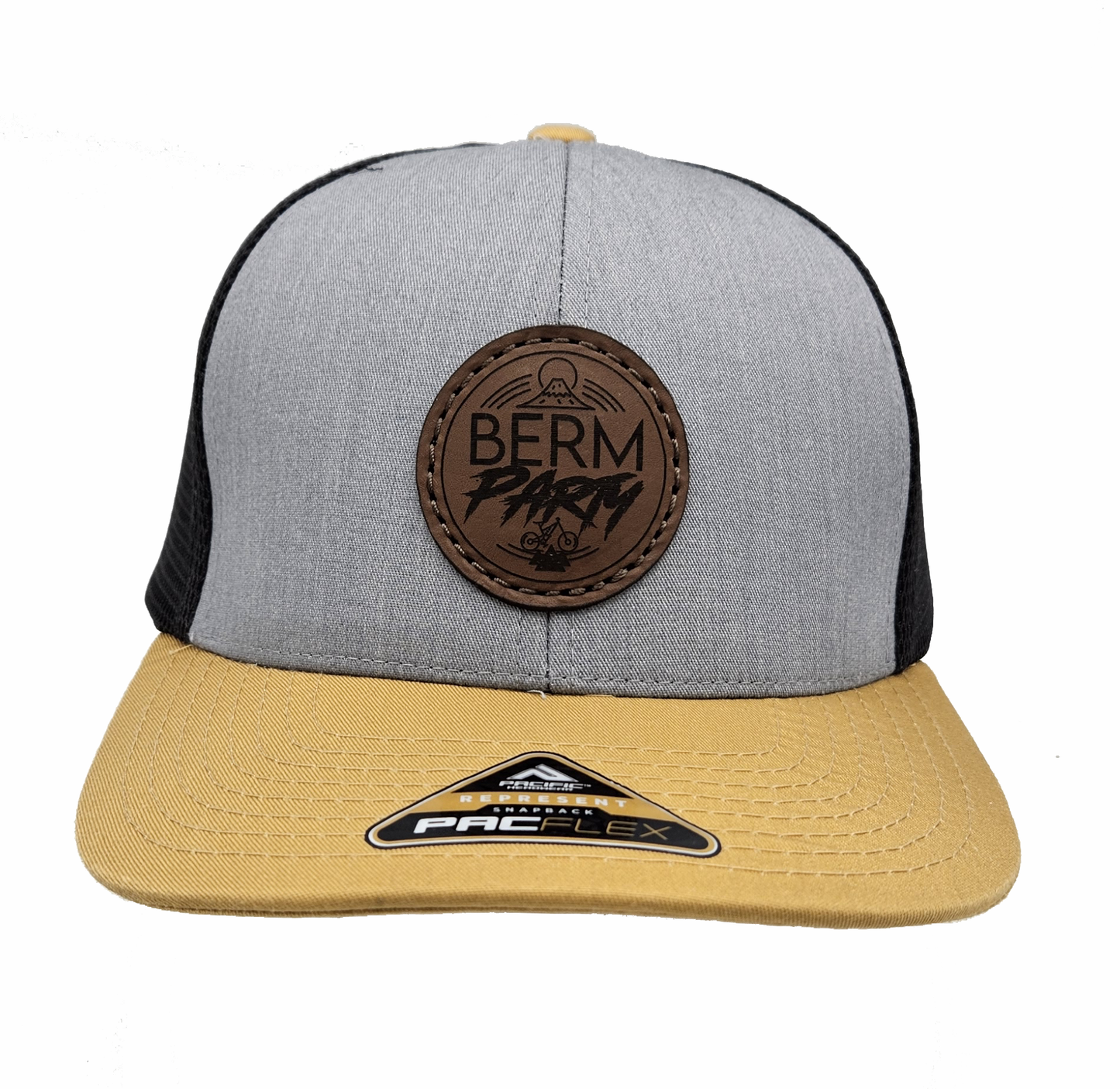 Rainier FlexFit trucker hat - gold/heather/black - đ FlexFit + Snapback