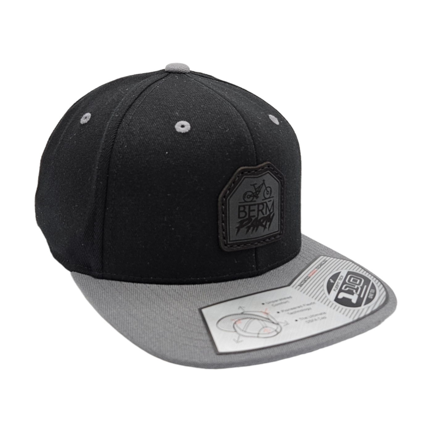 Step Up Silver/Black Flatbill 💚 FlexFit + Snapback