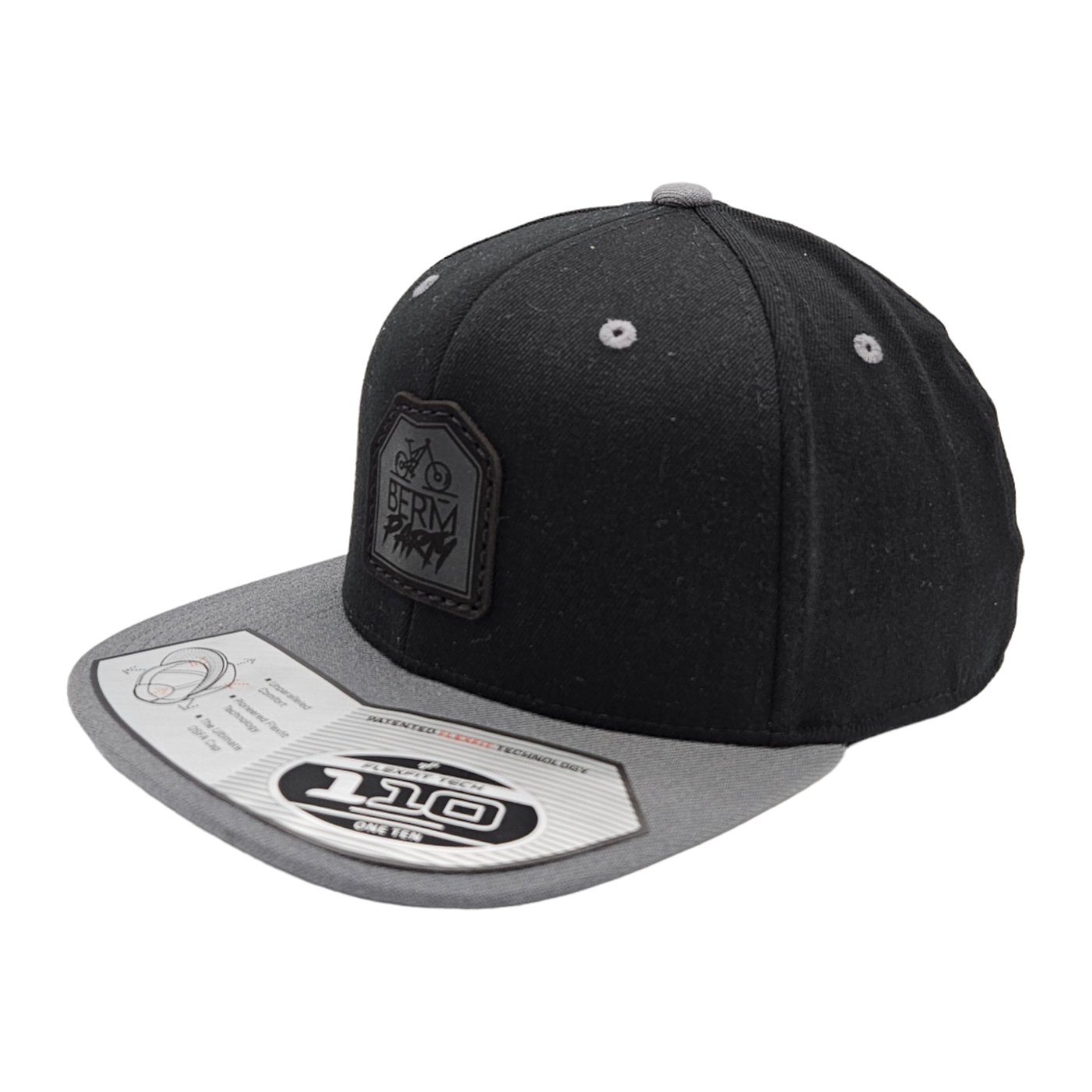 Step Up Silver/Black Flatbill 💚 FlexFit + Snapback