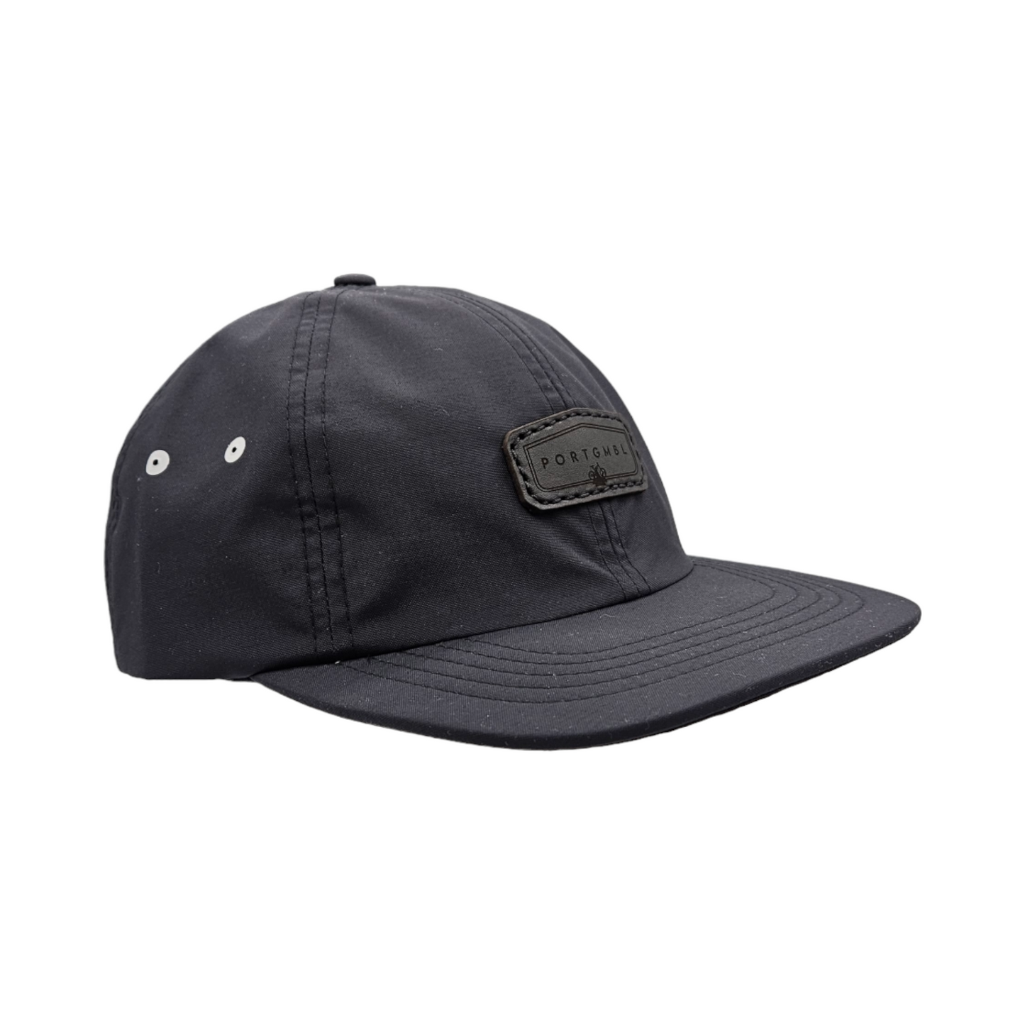 Port Gamble - Black Packable Hat🌤️ Low-Profile + 6 panel + Strapback