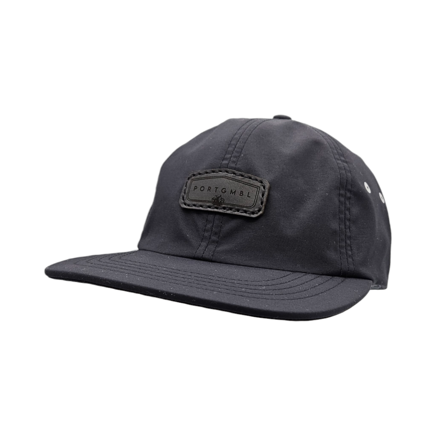 Port Gamble - Black Packable Hat🌤️ Low-Profile + 6 panel + Strapback